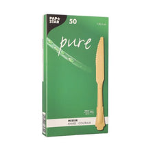 Lade das Bild in den Galerie-Viewer, PAPSTAR Messer aus Holz "pure", 20,5 cm, Vintage-Design | Papptray (50 Stück)