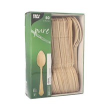 Lade das Bild in den Galerie-Viewer, PAPSTAR Holzlöffel "pure" 19,5 cm, Vintage-Design | Papptray (50 Stück)