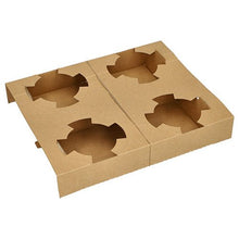 Lade das Bild in den Galerie-Viewer, PAPSTAR Tragetabletts "pure" braun, für 4 Suppenbecher, 3,6x19,8x24,1 cm | Folie (25 Stück)