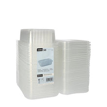 Lade das Bild in den Galerie-Viewer, Starpak 50 Verpackungsbecher mit Klappdeckeln, PP transparent rechteckig