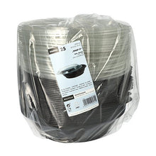 Lade das Bild in den Galerie-Viewer, Starpak 25 Salatschalen, PET 1000 ml Ø 21,8 cm · 6 cm schwarz "Snap It" mit Deckel R-PET glasklar | Folie (25 Stück)