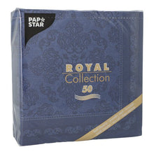 Lade das Bild in den Galerie-Viewer, PAPSTAR 50 Servietten "ROYAL Collection" 1/4-Falz 40 x 40 cm dunkelblau