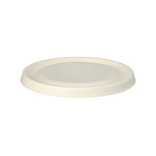 Lade das Bild in den Galerie-Viewer, PAPSTAR Deckel für Zuckerrohrschalen Ø 17 cm, weiß, "pure" | Folie (25 Stück)