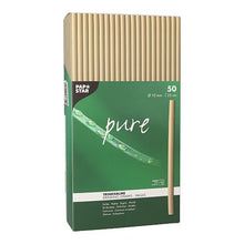 Lade das Bild in den Galerie-Viewer, PAPSTAR Trinkhalme Schilf "pure", Ø 10 mm, 25 cm, umweltfreundlich | Faltschachtel (50 Stück)