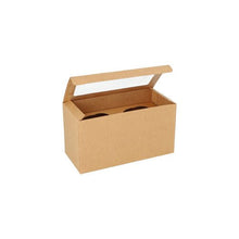 Lade das Bild in den Galerie-Viewer, PAPSTAR 25 Cupcake-Kartons eckig 10 cm mit Sichtfenster aus PLA