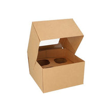 Lade das Bild in den Galerie-Viewer, PAPSTAR 25 Cupcake-Kartons eckig 10 cm mit Sichtfenster aus PLA