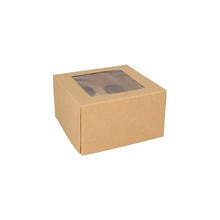 Lade das Bild in den Galerie-Viewer, PAPSTAR 25 Cupcake-Kartons eckig 10 cm mit Sichtfenster aus PLA
