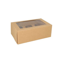 Lade das Bild in den Galerie-Viewer, PAPSTAR 25 Cupcake-Kartons eckig 10 cm mit Sichtfenster aus PLA