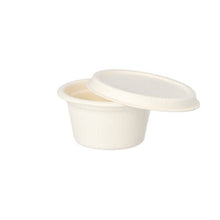 Lade das Bild in den Galerie-Viewer, PAPSTAR Dressingschalen aus Zuckerrohr, 6 cm, weiß, umweltfreundlich | Schrumpffolie (50 Stück)