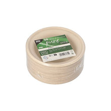 Lade das Bild in den Galerie-Viewer, PAPSTAR Schalen aus Zuckerrohr "pure", Ø 15,5 cm, natur, 380 ml | Schrumpffolie (50 Stück)
