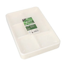 Lade das Bild in den Galerie-Viewer, PAPSTAR 25 Menü-Trays, Zuckerrohr "pure" 5-geteilt weiss
