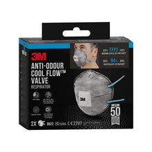 Lade das Bild in den Galerie-Viewer, 3M™ Cool Flow™ Partikelmaske 9922, FFP2, geruchshemmend, mit Ventil, 2er-Pack | Packung (1 Stück)