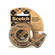 Lade das Bild in den Galerie-Viewer, Scotch® Magic™ Klebeband, mit 66 % pflanzlichem Klebstoff hergestellt, 19 mm x 20 m, 1 Rolle + 1 Abroller aus Recyclingmaterial/Packung | Packung (1 Rolle)