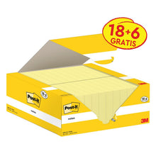 Lade das Bild in den Galerie-Viewer, Post-it® Notes, Gelb, 38 mm x 51 mm, 100 Blatt/Block, 18 Blöcke + 6 Gratis/Packung, Kartonverpackung, 100% PEFC, SGSCH-PEFC-COC-110078 | Packung (1 Stück)