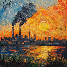 Lade das Bild in den Galerie-Viewer, Ruhrpott Sundowner in Öl-Premiumdruck