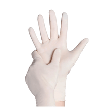Lade das Bild in den Galerie-Viewer, AMPri BASIC-PLUS Latexhandschuhe gepudert, weiß | Box (100 Stück)