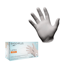 Lade das Bild in den Galerie-Viewer, AMPri BASIC-PLUS Latexhandschuhe puderfrei, weiß | Box (100 Stück)