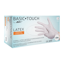 Lade das Bild in den Galerie-Viewer, AMPri BASIC-TOUCH Latexhandschuhe puderfrei, weiß | Box (100 Stück)