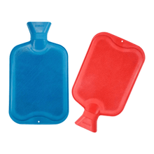 Lade das Bild in den Galerie-Viewer, AMPri Gummi Wärmflasche mit Schraubverschluss 2 Liter, Blau und Rot | Packung (1 Stück)