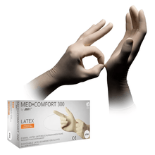 Lade das Bild in den Galerie-Viewer, AMPri MED-COMFORT 300 Latexhandschuhe puderfrei, weiß