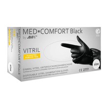 Lade das Bild in den Galerie-Viewer, AMPri MED-COMFORT BLACK Vitrilhandschuhe puderfrei, Schwarz