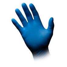 Lade das Bild in den Galerie-Viewer, AMPri MED-COMFORT BLUE ULTRA 300 Nitrilhandschuhe extra Lang puderfrei, blau