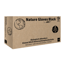 Lade das Bild in den Galerie-Viewer, AMPri Nature Gloves BLACK Nitrilhandschuhe Biologisch abbaubar, Schwarz | Box (100 Stück)