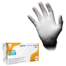 Lade das Bild in den Galerie-Viewer, AMPri Puracomfort WHITE Nitrilhandschuhe, Weiß | Box (100 Stück)