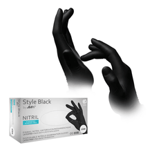 Lade das Bild in den Galerie-Viewer, AMPri STYLE BLACK Nitrilhandschuhe puderfrei by MED-COMFORT, Schwarz