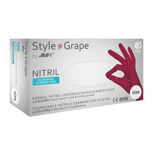 Lade das Bild in den Galerie-Viewer, AMPri STYLE GRAPE Nitrilhandschuhe puderfrei by MED-COMFORT, Bordeaux