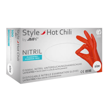 Lade das Bild in den Galerie-Viewer, AMPri STYLE HOT CHILI Nitrilhandschuhe puderfrei by MED-COMFORT, Rot
