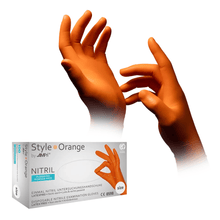 Lade das Bild in den Galerie-Viewer, AMPri STYLE ORANGE Nitrilhandschuhe puderfrei by MED-COMFORT, Orange