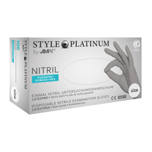 Lade das Bild in den Galerie-Viewer, AMPri STYLE PLATINUM Nitrilhandschuhe puderfrei by MED-COMFORT, Silbergrau