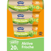 Lade das Bild in den Galerie-Viewer, Swirl Aktive Frische Müllbeutel 20 l Reißfest & Dicht | Rolle (12 Beutel)