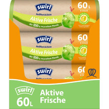 Lade das Bild in den Galerie-Viewer, Swirl Aktive Frische Müllbeutel 60 l Reißfest & Dicht | Rolle (8 Beutel)