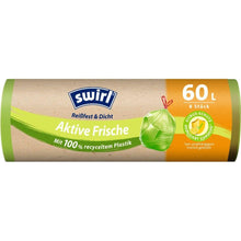 Lade das Bild in den Galerie-Viewer, Swirl Aktive Frische Müllbeutel 60 l Reißfest & Dicht | Rolle (8 Beutel)