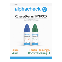 Lade das Bild in den Galerie-Viewer, Alphacheck CareSens PRO Kontrolllösung L+H | Packung (2 Fläschchen)