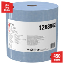 Lade das Bild in den Galerie-Viewer, WypAll® X90 PowerClean - Großrolle / Blau - 1 Roll x 450 Sheets | Karton (1 Rolle)