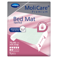Lade das Bild in den Galerie-Viewer, Auslaufartikel: Hartmann MoliCare Premium Bettschutzunterlage 7 Tropfen 75x85 cm mit Flügeln | Packung (1 Stück)