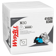 Lade das Bild in den Galerie-Viewer, WypAll® X80 PowerClean - Viertelgefaltet / Weiß - 4 Bags x 50 Sheets | Karton (4 Beutel)