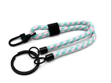 Lade das Bild in den Galerie-Viewer, Schlüsselanhänger aus Seil mit Karabiner Rosa/Mint