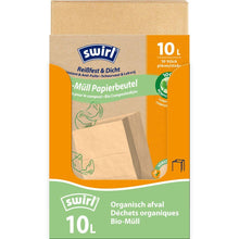 Lade das Bild in den Galerie-Viewer, Swirl Bio-Müll Papierbeutel 10 l Reißfest & Dicht | Rolle (10 Beutel)
