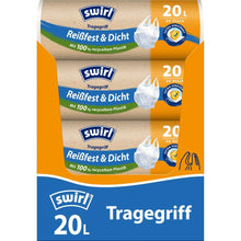 Lade das Bild in den Galerie-Viewer, Swirl Tragegriff-Müllbeutel 20 l Reißfest & Dicht | Rolle (20 Beutel)