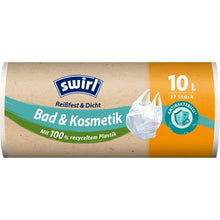 Lade das Bild in den Galerie-Viewer, Swirl Tragegriff-Müllbeutel Bad- & Kosmetik 10 l Reißfest & Dicht | Rolle (37 Beutel)