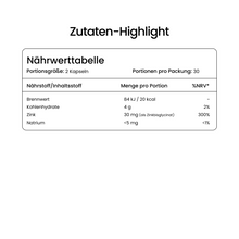 Lade das Bild in den Galerie-Viewer, Zinc Bisglycinate 30mg - High Bioavailability - 60 Capsules