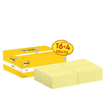 Lade das Bild in den Galerie-Viewer, Post-it® Notes, Gelb, 76 mm x 127 mm, Promotion, 100 Blatt/Block, 16 Blöcke + 4 Gratis/Packung, 100% PEFC, SGSCH-PEFC-COC-110078 | Packung (1 Stück)