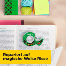 Lade das Bild in den Galerie-Viewer, Scotch® Magic™ Unsichtbares Klebeband, 19 mm x 25 mm, 1 Rolle auf Handabroller/Packung + 5 m GRATIS