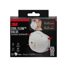 Lade das Bild in den Galerie-Viewer, 3M™ Cool Flow™ Partikelmaske 8833, FFP3, mit Ventil, 2er-Packung | Packung (1 Stück)
