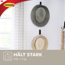 Lade das Bild in den Galerie-Viewer, Mittelgroßer Command™ mattschwarzer Haken, 17034B, 1 Haken, 2 Strips | Packung (1 Stück)