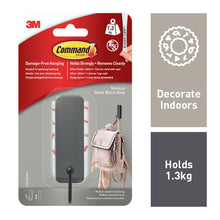 Lade das Bild in den Galerie-Viewer, Mittelgroßer Command™ mattschwarzer Haken, 17034B, 1 Haken, 2 Strips | Packung (1 Stück)